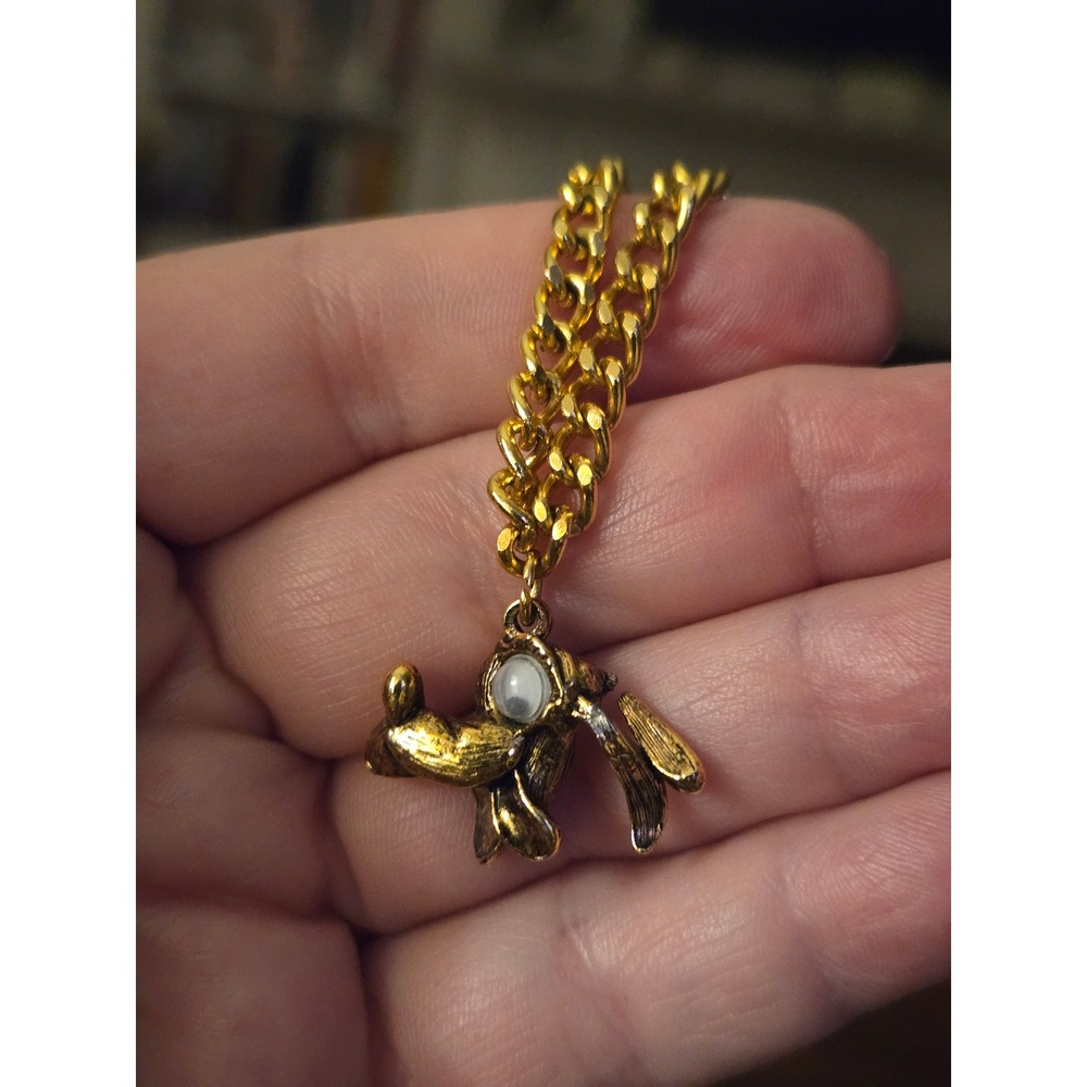 Goofy Charm Goldtone Bracelet  Rare 1970s Themepark Souvenir  Vintage 6.5in